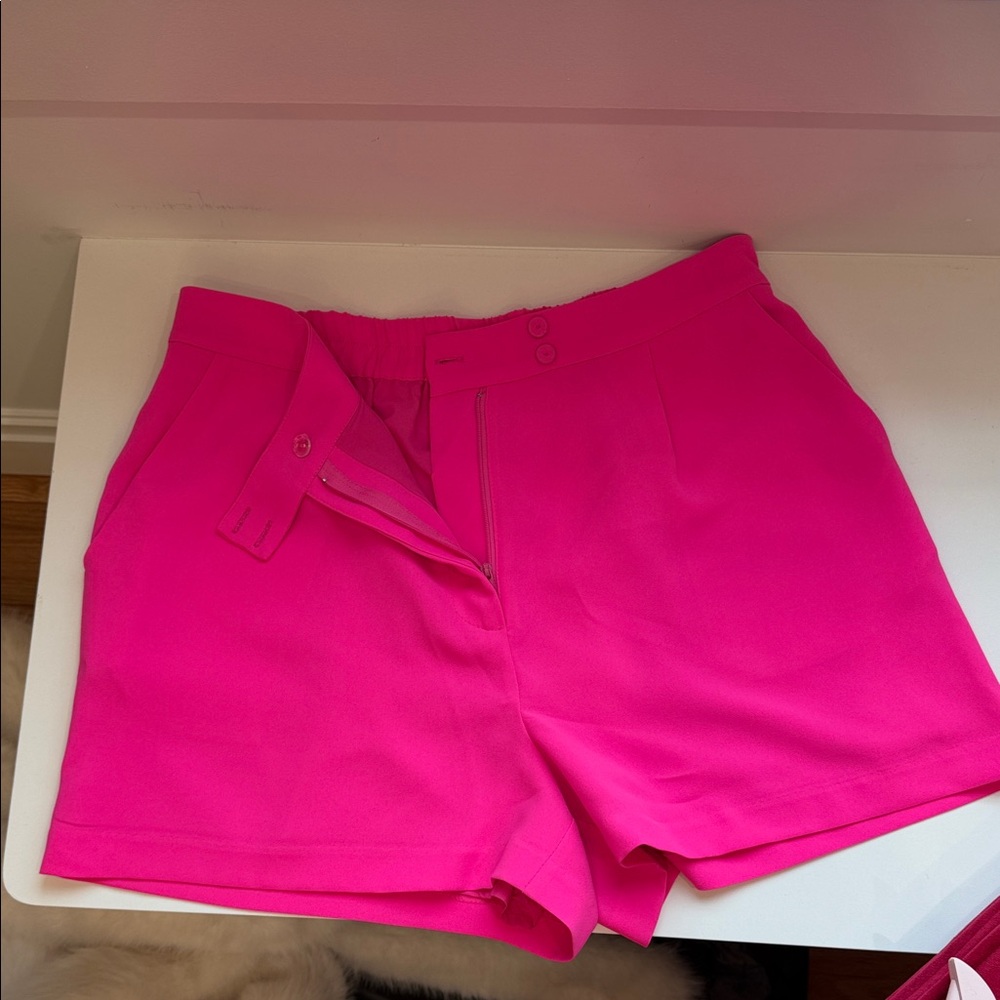 Aqua High Waist Pink Women's Shorts